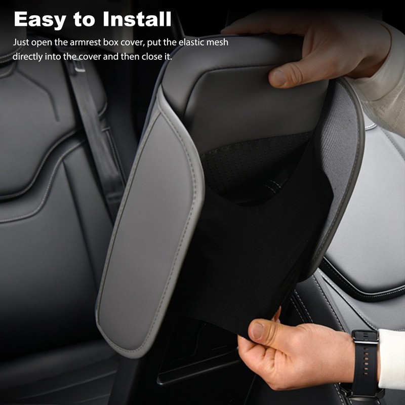 Car Center Console Cover, Leather Memory Foam Car Armrest Cover