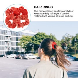 IWOWHERO 4pcs Fluorescent Hair Ties Satin Scrunchies Women Girls Ponytail Holders