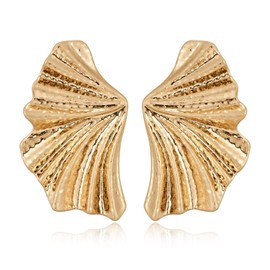 LILIE&WHITE Worn Gold Leaf Earrings Angel Wings Stud Earrings For Women Gold Stud Earrings Boho Earrings Bohemian Jewelry