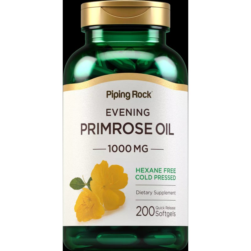Piping Rock Evening Primrose Oil Capsules 1000mg | 200 Softgels