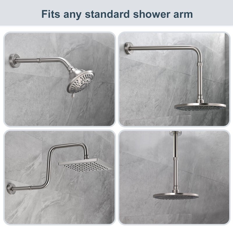 BRIGHT SHOWERS Shower Arm Extender for Rain and Handheld Shower