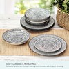 Pfaltzgraff Sketch Serenade Geometric 12 Piece Plates Bowls Dinnerware Set,