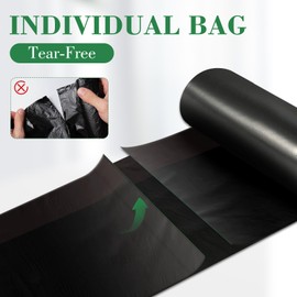 600 Counts 4 Gallon Trash Bag Drawstring Small Trash Bags, Thick Pre-separated Garbage Bags, Trash Bin Liners, Suitable for bathroom, kitchen, bedroom, office (Black)