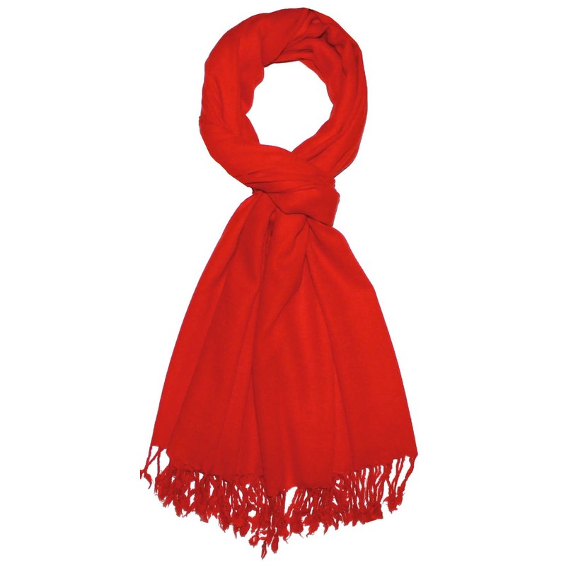 Lorenzo Cana 78381 Women's Pashmina Red Scarf 50% Cashmere 50%