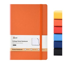 SUIN Hardcover-Journal-Notebooks, A5 Lined Journals Notebook for Writing 200 Pages, 8.2 x 5.5 inch, Classic Ruled Notebooks for Work/Travel/College (Orange- 1 Pack)