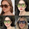 qinqilanqi-S Vintage Square Double Bridge Sunglasses Men Women 70s Flat