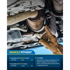 PHILTOP Rear Catalytic Converter Compatible with 1998-2002 Corolla, 1998-2002 Prizm 1.8L - Replace# 15844, 642939, 40243 Direct-Fit Stainless Steel (EPA Compliant)