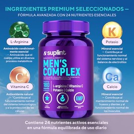 Vitaminas para Hombre  Multivitamínico Hombre con Maca Negra, L-Arginina, Vitaminas A, C, D3, E, Complejo B, Zinc, Magnesio y Potasio  Suplemento...  