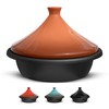 KooK Moroccan Tagine, Enameled Cast Iron Cooking Pot, Tajine with