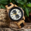 2win Wooden Watch for Men Luxury Chronograph Military Quartz Wrist