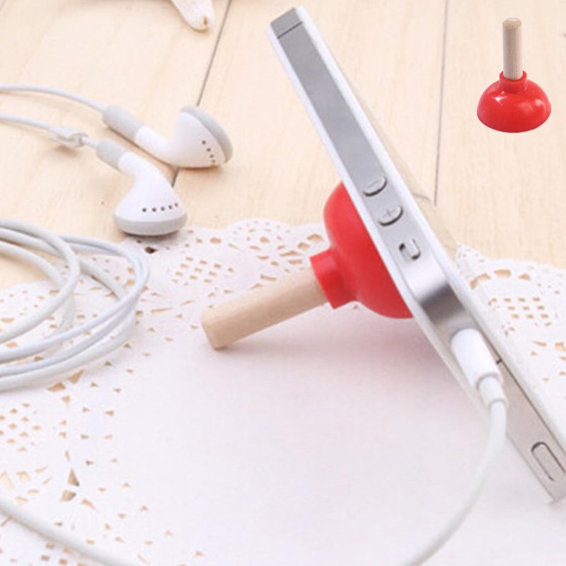 6 Pcs Tiny Toilet Plunger Shape Phone Holder Mini Sucker