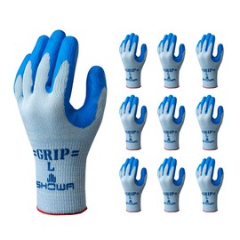 Showa Gloves [10 Pair Pack] Simple Packaging Strong Grip Blue M Size 10 Pairs