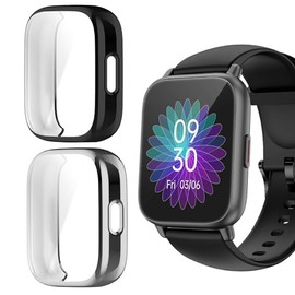 Lamshaw for RUIMEN H1 TPU Screen Protector, TPU Case Shockproof Cover Scratch Resistant Shockproof Compatible with RUIMEN H1 Smartwatch (Black+Silver)