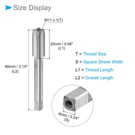 CoCud Threading Tap Metric M11 x 1 Thread Machine 4 Straight Flutes for Left Hand Threading Drilling Machine Tapping