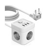 JSVER Power Strip 3 m Cube Multiple Socket 3 Compartments