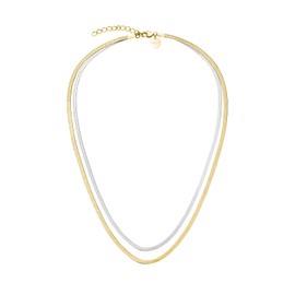 Rosefield Women's Snake Duotone Necklace, Gold/Silver, 41-45cm