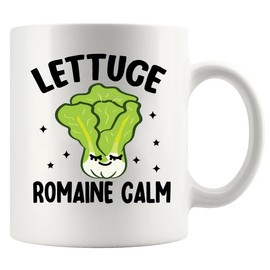 Lettuce Romaine Calm Funny Vegan Gifts Vegetable Lovers For Women Men Vegan Mom Wife Girlfriend Sister From Husband Boyfriend Ceramic Mug 11 oz White