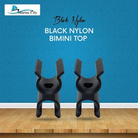 MARINE CITY Black Nylon Bimini Pole Ladder Clip Bimini Top Pole Clips 7/8-1 Inch for Marines Boats Yachts Ships Kayaks (Pack of 2)