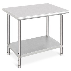 GarveeTech Stainless Steel Prep Table, NSF Commercial Work Table 36 x 24 x 35 Inches with Undershelf, Stainless Steel Table for Food Prep & Work, Heavy Duty for Kitchen, Restaurant, Hotel, Silver
