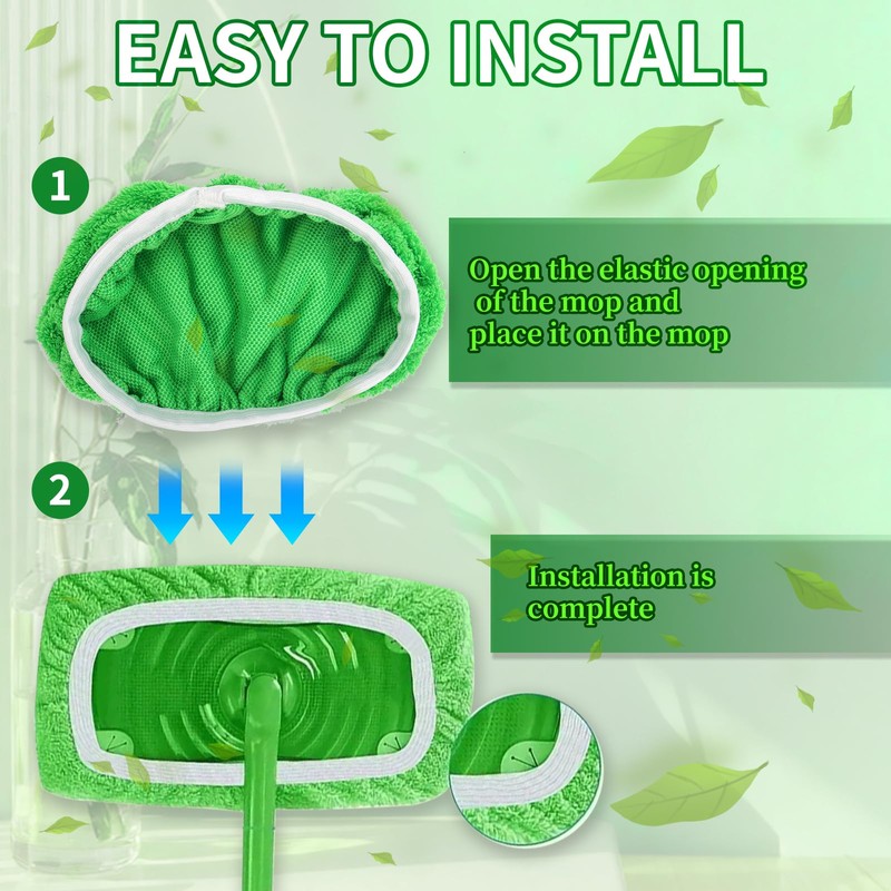 10 Pcs Dry And Wet Sweeping Cloths Mops,Reusable Mop Refill