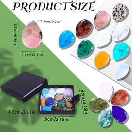 Aitsite Natural Drop Crystal, 15 Pieces Gemstones Healing Stones Set Healing Crystals Chakra Stones Lucky Stones for Crystal Therapy, Meditation and Decorations