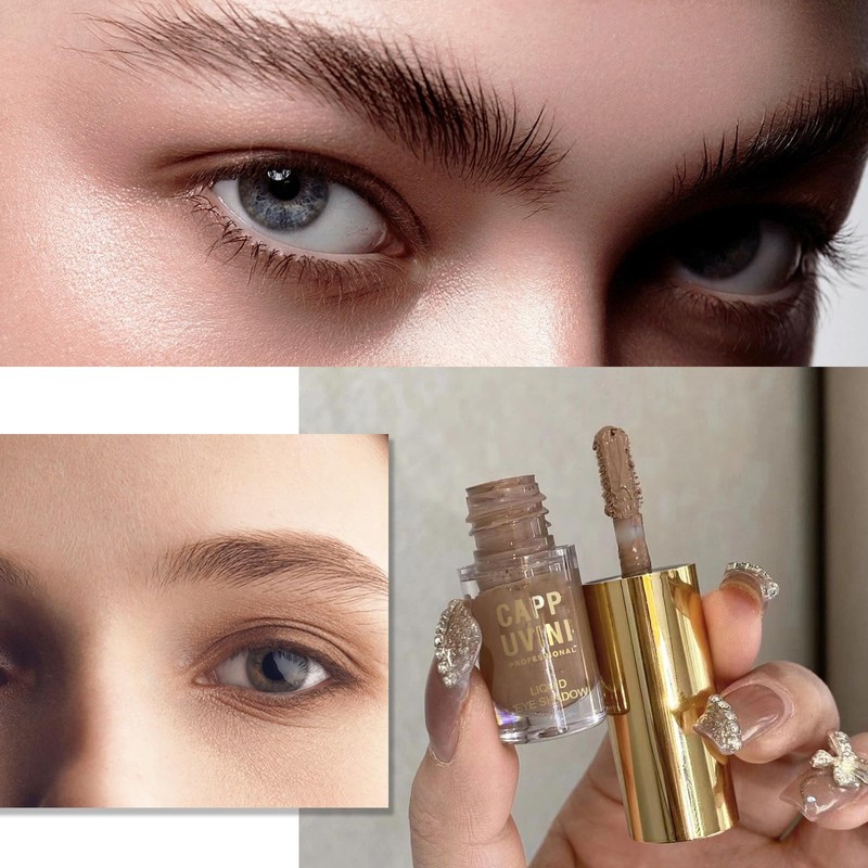 Brown Liquid Eyeshadow, Matte Dark Brown Cream Eyeshadow, Smokey Nude