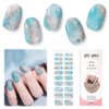 EBANKU Semi Cured Gel Nail Strips, 20PCS Blue Marble UV