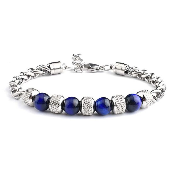 MENGLINA Pulsera de cadena de eslabones de acero inoxidable con