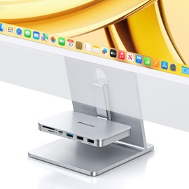 USB C hub for iMac 24 inch 2021/2023/2024, Minisopuru iMac accessories for iMac M1/M3/M4, iMac USB hub with USB A/C 10Gbps for iMac 24 inch 2024 and Studio Display 27 inch, Silver (No SSD Port)