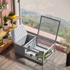 PawHut Wooden Tortoise House Indoor Turtle Habitat Enclosure Outdoor Reptile