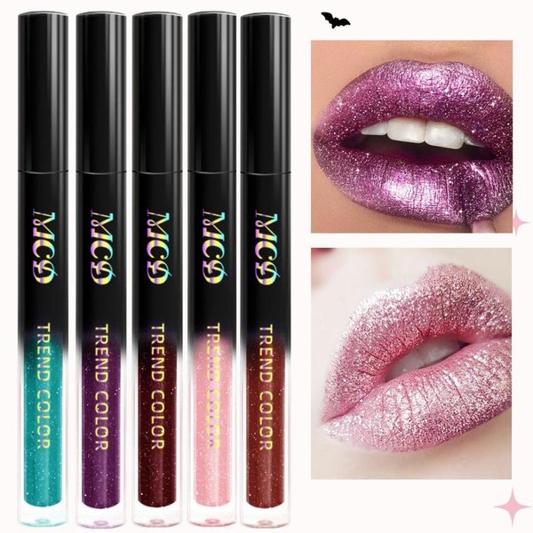 Long-lasting Waterproof Liquid Glitter Lipstick, 1 Count Shimmer Pearlescent Lipstick, Makeup Gift