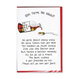 Embroidered Originals Scottish Medsin Get Well Soon Card GW04