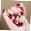 Mikinona Diy False Nails Set 24pcs Red Nail Stickers Girls