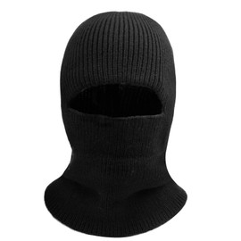 CLAPE Men's 2-in-1 Hat with Mask Balaclavas Beanie Hat Knit Insulated Face Mask Winter Thermal Ski Mask Cap Unisex,Black