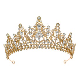 HEWEICSY Silver Tiaras and Crowns for Women,Wedding Tiara for Bride,Rhinestone Queen Crown,Crystal Costume Hair Accessories for Birthday Prom Party