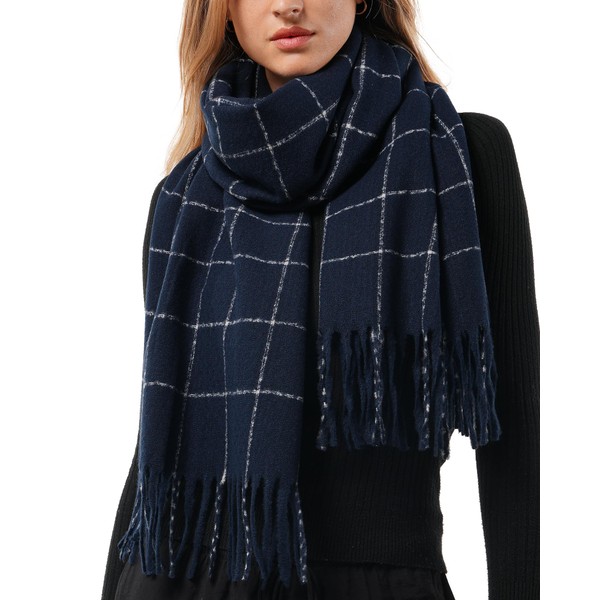 FURTALK Plaid Winter Scarf for Women Soft Cashmere Shawls Wraps