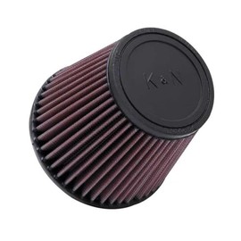 K&N Filtro de Aire Universal de Alto Flujo, Lavable, Diámetro de Brida 3", Altura 5", Rojo, Modelo RU-3580