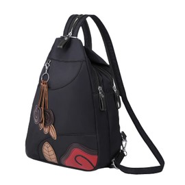 KERU Women's Backpack, Body Bag, Crossbody Bag, Lightweight, Nylon, Waterproof, all black