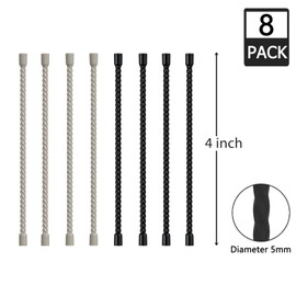 8PCS Silicone Cable Ties 4 Inch Reusable Twist Ties Steel-Core Cable Tie Straps Organizer All Purpose Bendable Cord Tie for Indoor Outdoor Bundling Holding Securing and Wrapping (Black White)