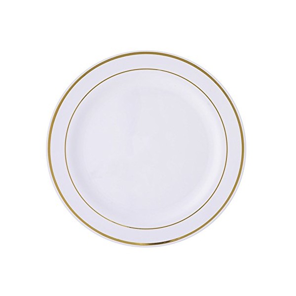 Balsa Circle 30 pcs 8-Inch White with Gold Trim Plastic