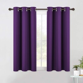 NICETOWN Cortinas Opacas habitación de los niños, Tejido Triple, decoración del hogar, con Aislamiento térmico, Ojales sólidos en la Parte Superior (Juego de 2, 107 x 137 cm, Color Morado Real)