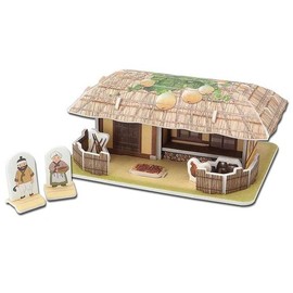 DIY Making a Thatched House Styrofoam Building Assembly Model / 초가집 우드락 건물 건축 조립 모형 DIY 만들기