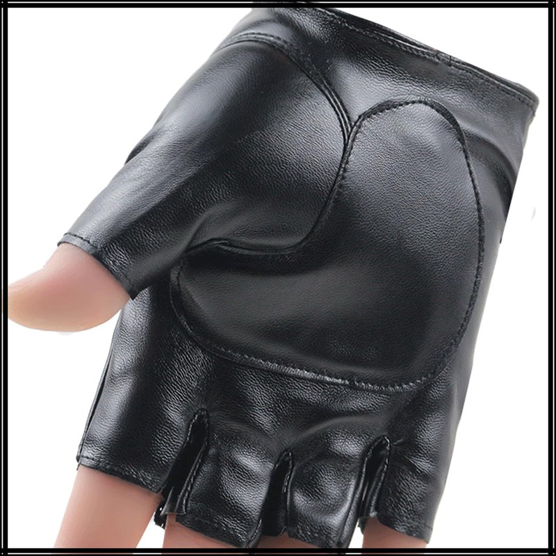 White Fang NT247 Men's Gloves, Leather, Golf, Outdoor, Fingerless, Mesh,