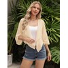 Aottori Womens Summer Bolero Cardigans Ladies 3/4 Sleeve Chiffon Shrugs