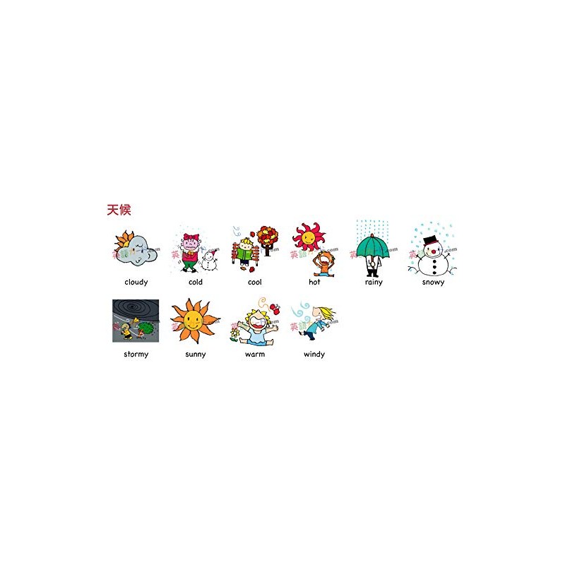 Flash Cards (Weather) - Postcard Size - English Card.com Flashcards,