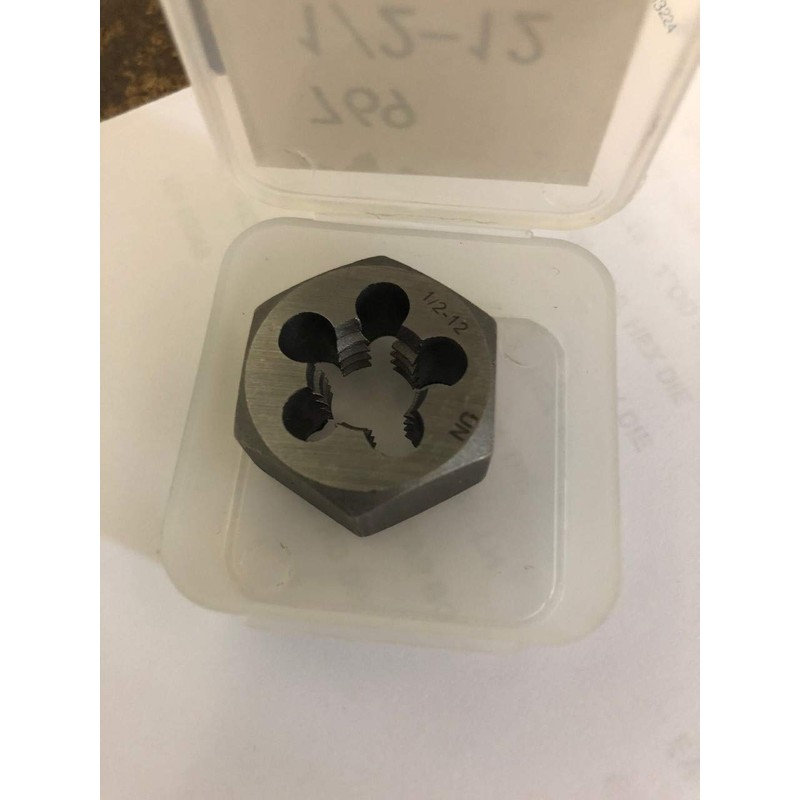 Drill America 1/2"-12 Carbon Steel Hex Rethreading Die, DWT Series