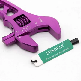 SUNDELY® Aluminum Anodized Adjustable Wrench Spanner Fitting Tool Straight Flat Jaw Locking AN3-3AN -4AN -6AN -8AN -10AN -12AN (Purple)
