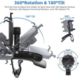 Car Dashboard Phone Holder, Rotating Dashboard Clip Cell Phone Holder, 360-Degree Rotation Mobile Clip Stand for 4 to 7 inches Smartphones