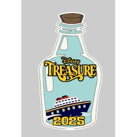 Unbranded SHIP IN A BOTTLE DCL  6"x3 1/4" Door Magnet With Ship Name, You choose the Year - Treasure