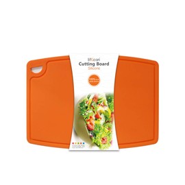 Liflicon Extra Large Thick Silicone Cutting Board 14.6'' x 10.43'' Chopping Board Flexible Nonslip Cutting Mats Dishwasher Safe - Orange